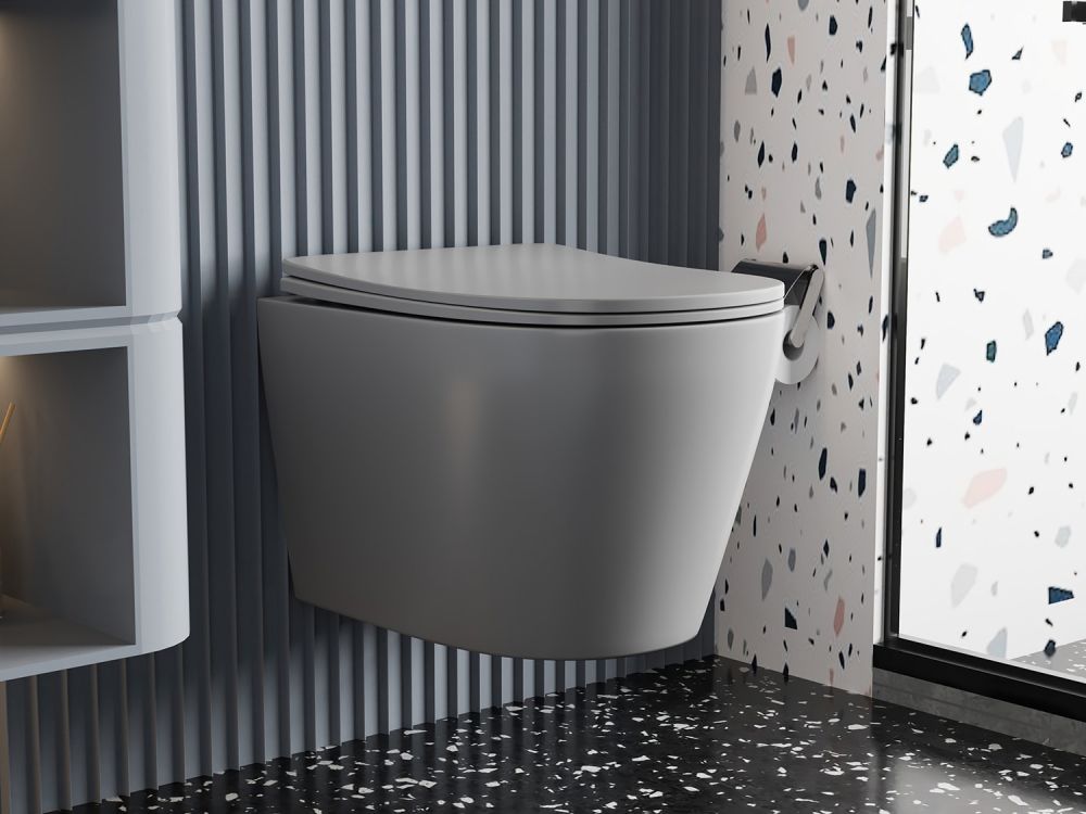 Унитаз ABBER Bequem AC1102MG подвесной серый матовый, безободковый в интернет-магазине Sumom.kz