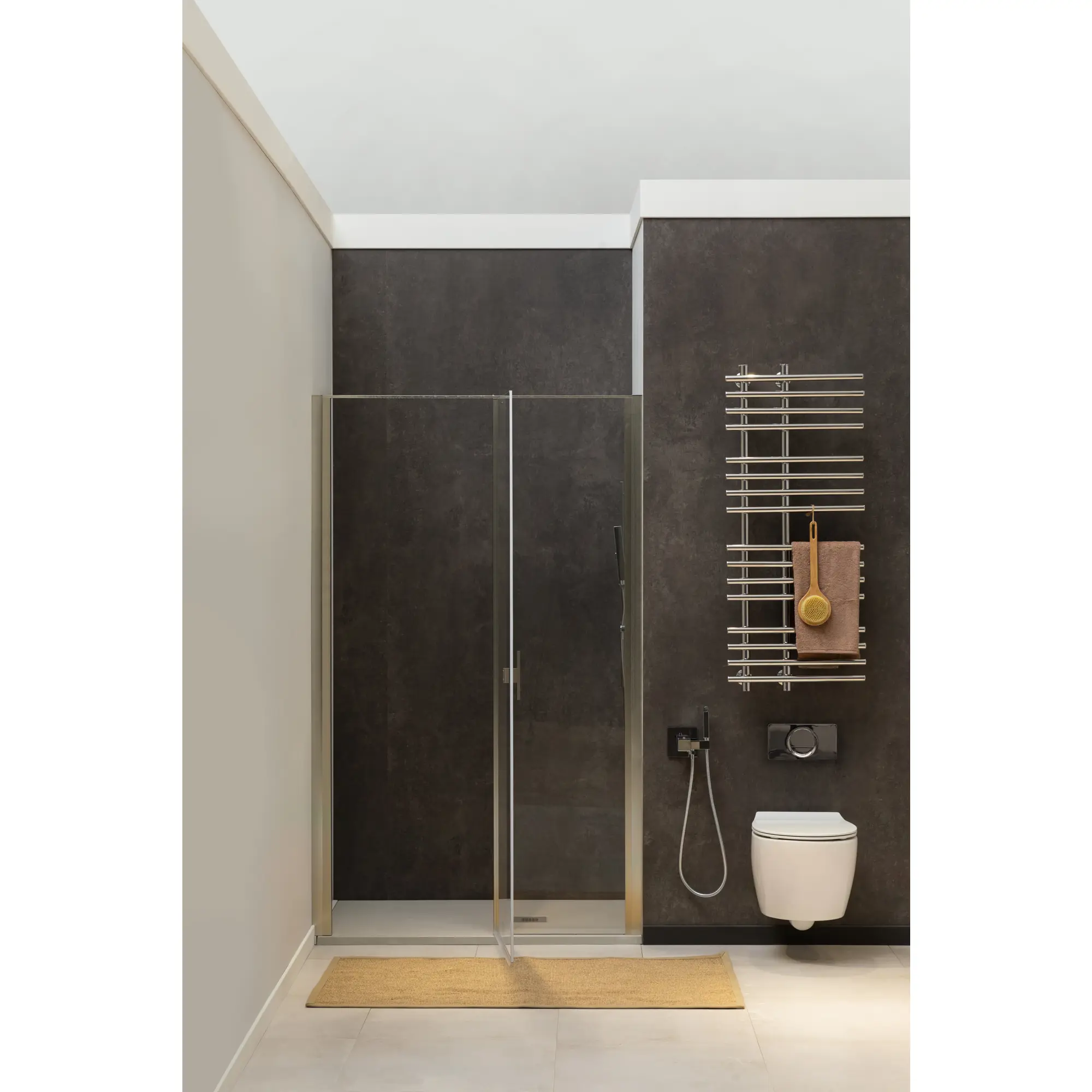 Дверь 8мм, 900мм стекло Optiwhite, Easyclean, браш.алюм 3.31026 в интернет-магазине Sumom.kz