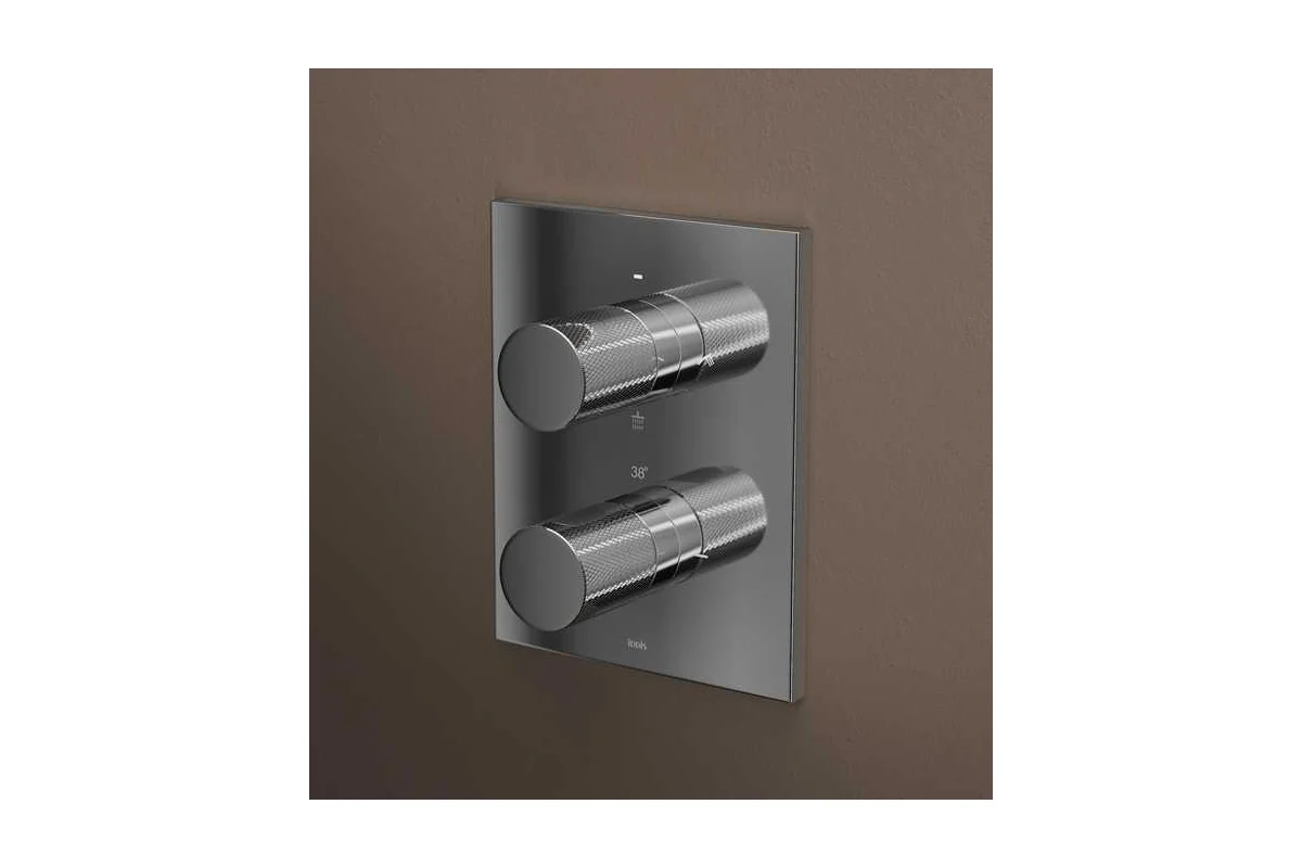 Душевая система с тропическим и ручным душем, с термостатом, глянцевый хром, Duna, DUNSB0Ti67 в интернет-магазине Sumom.kz