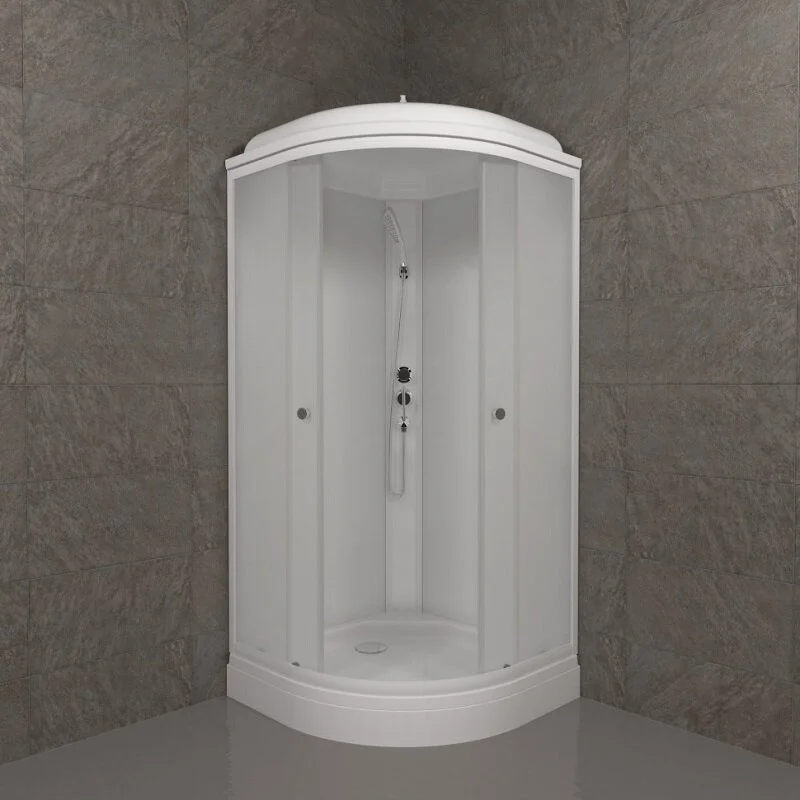 Душевая кабина Triton Ультра Щ0000064622, 80 x 80 см, поддон низкий А, стекло Вельвет, профиль белый в интернет-магазине Sumom.kz