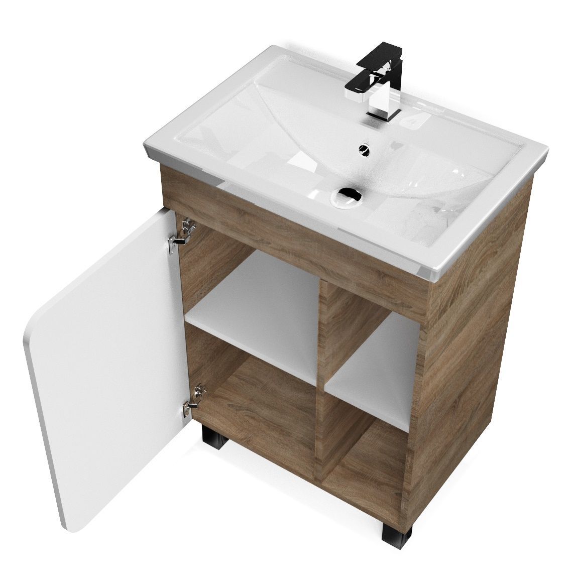 Тумба под умывальник 1 МарКа Nuvo 60Н Дуб Сонома У76062 в интернет-магазине Sumom.kz