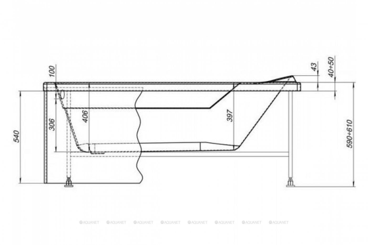 Фронтальная панель для ванны Aquanet West NEW Nord 00243512 в интернет-магазине Sumom.kz