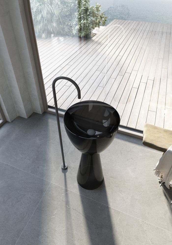 Раковина отдельностоящая прозрачная ABBER Kristall AT2703Onyx в интернет-магазине Sumom.kz