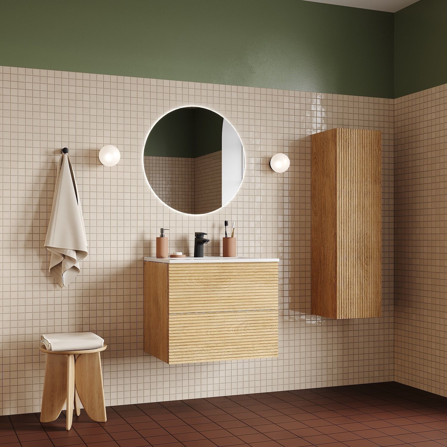 Тумба с умывальником, подвесная, 60 см, дуб светлый, Bild, IDDIS, BIL60V0i95K в интернет-магазине Sumom.kz