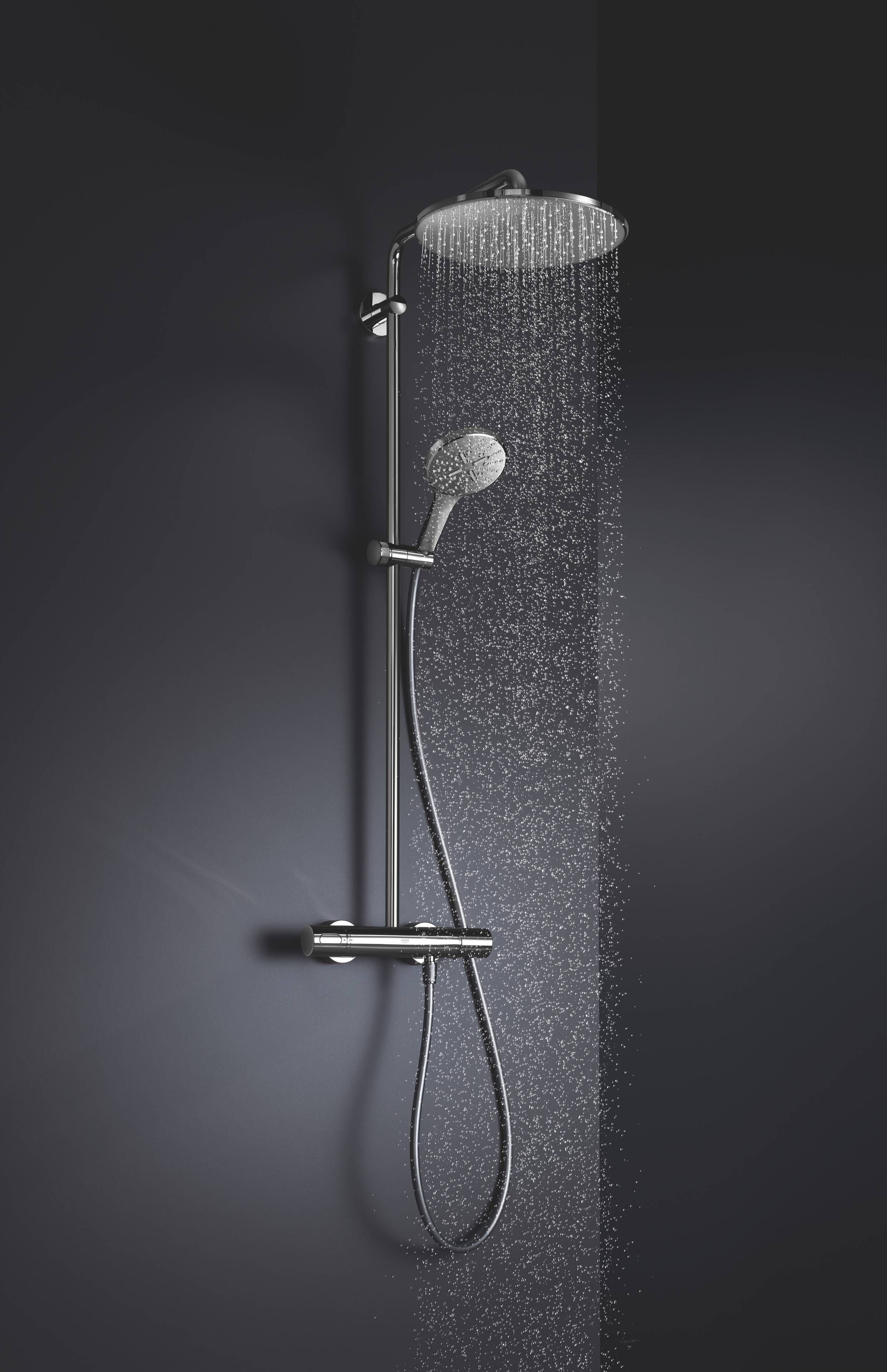 Душевая система GROHE Rainshower SmartActive 310 Mono, круглый, 1 режим струи, с термостатом, хром 26647000 в интернет-магазине Sumom.kz