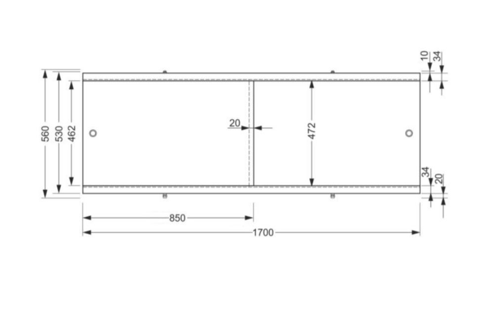 Схема товара Панель для ванны фронтальная UNIVERSAL TYPE 1 170