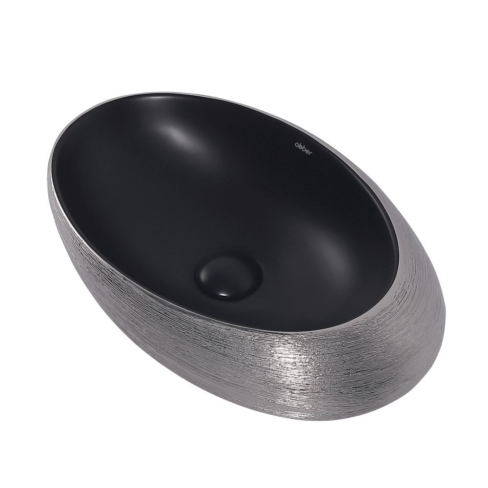 Раковина накладная ABBER Bequem AC2107BS черная матовая с серебром в интернет-магазине Sumom.kz
