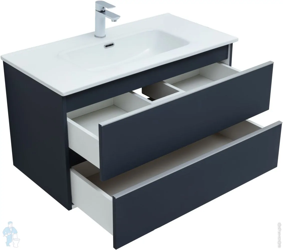 Тумба с раковиной Вега 80 2 ящ. цв.маренго 329591 в интернет-магазине Sumom.kz