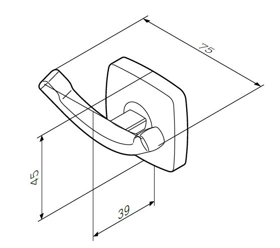 Схема товара Двойной крючок для полотенец AM.PM Gem A9035600