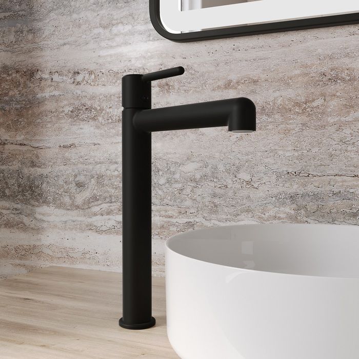 Cмеситель для настольного умывальника, черный матовый, Aiger, IDDIS, AIGBL01i01 большой выбор под ваш дизайн!