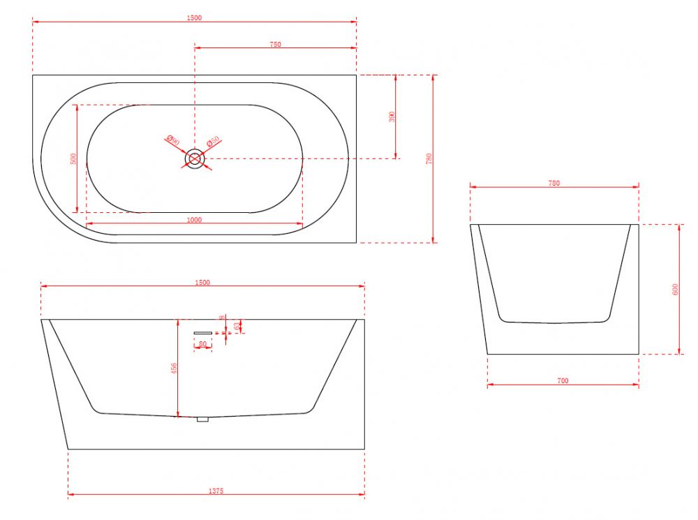 Акриловая ванна ABBER AB9257-1.5 R в интернет-магазине Sumom.kz