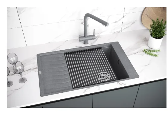 Кухонная мойка KüchenStern BRETT 60 Ku-Granit титан KS-800021 в интернет-магазине Sumom.kz