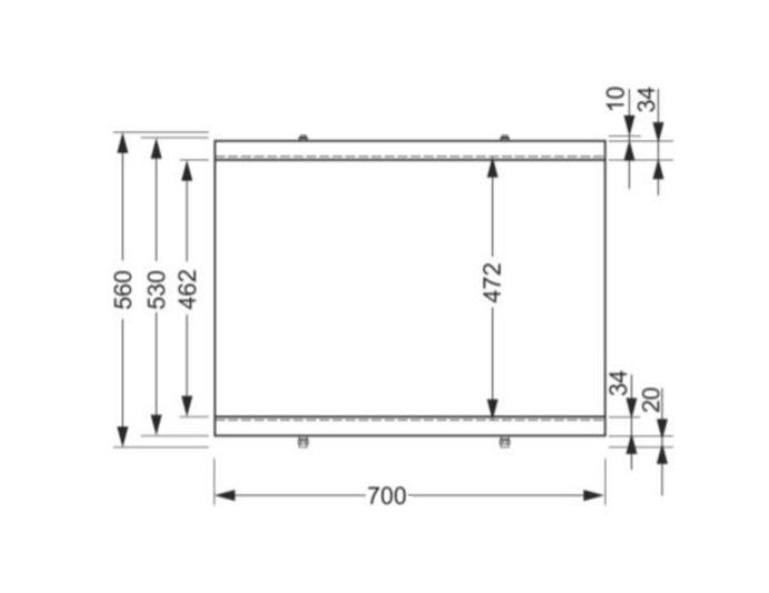 Схема товара Боковая панель для ванн Cersanit TYPE2 70 см PB-TYPE2*70-W