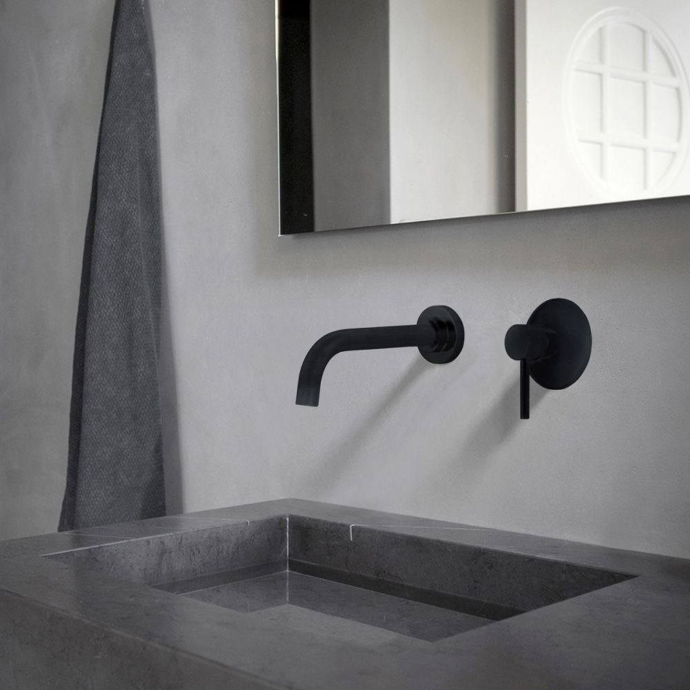 Смеситель ABBER Wasser Kreis AF8112B для раковины скрытого монтажа, черный матовый большой выбор под ваш дизайн!