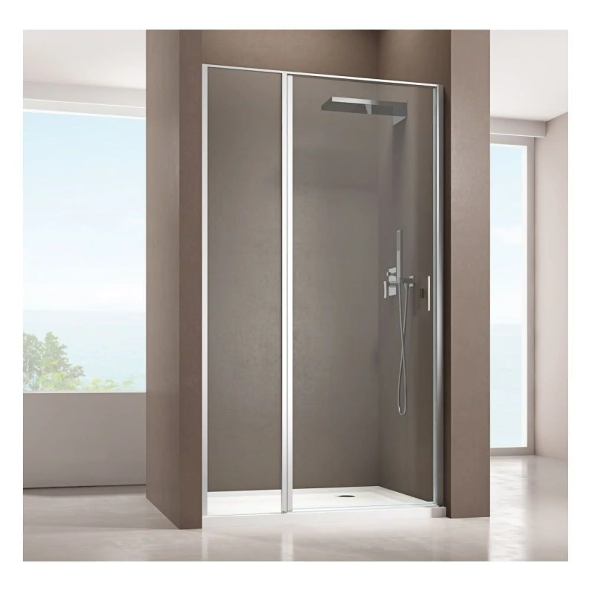 Дверь 8мм, 1200мм стекло Optiwhite, Easyclean, браш.алюм 3.31032 в интернет-магазине Sumom.kz