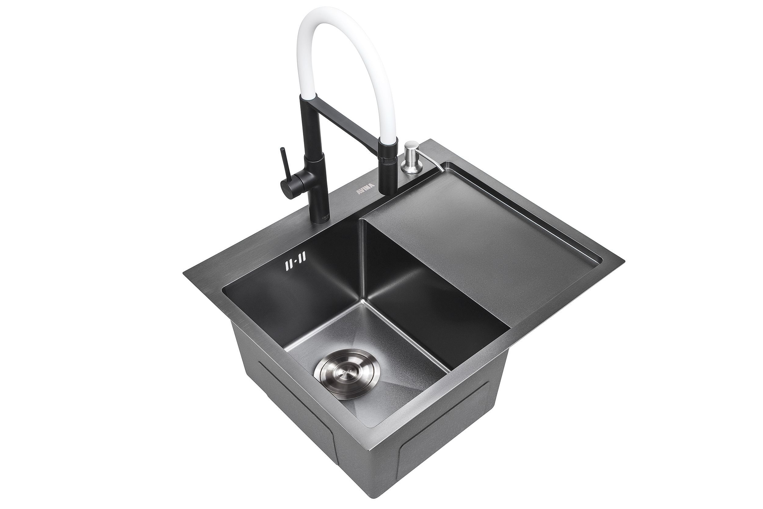 Мойка из нержавеющей стали Avina HM 58x48L Левая Black в интернет-магазине Sumom.kz Мойка из нержавеющей стали Avina HM 58x48L Левая Black в интернет-магазине Sumom.kz