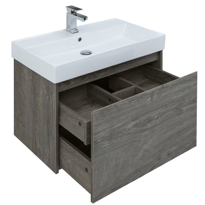 Тумба-умывальник Aquanet Nova Lite 60 дуб рошелье (1 ящик) (242570+242905) в интернет-магазине Sumom.kz