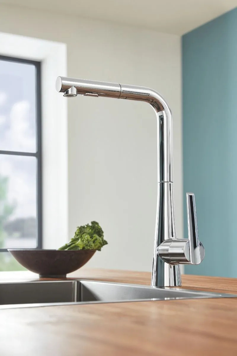 Смеситель для кухни, выдвижной излив, хром Grohe Zedra 32553002 с гарантией и доставкой по всему Казахстану Смеситель для кухни, выдвижной излив, хром Grohe Zedra 32553002 большой выбор под ваш дизайн!