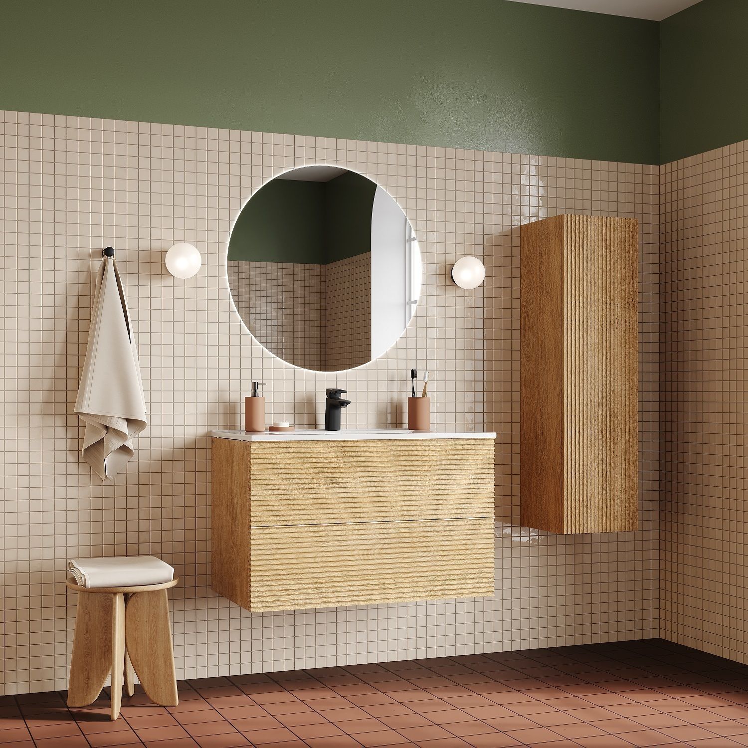 Тумба с умывальником, подвесная, 80 см, дуб светлый, Bild, IDDIS, BIL80V0i95K в интернет-магазине Sumom.kz