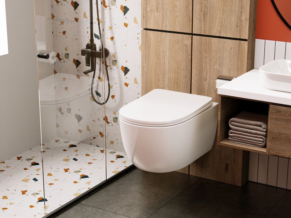 Унитаз ABBER Bequem AC1104 подвесной белый, безободковый в интернет-магазине Sumom.kz