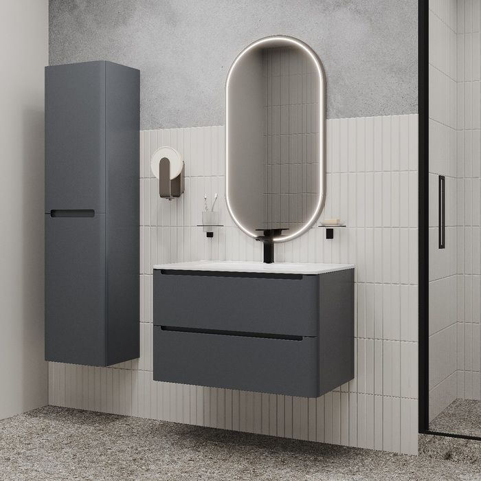 Тумба с умывальником, подвесная, 80 см, темно-серый, Edifice, IDDIS, EDI80D0i95K в интернет-магазине Sumom.kz