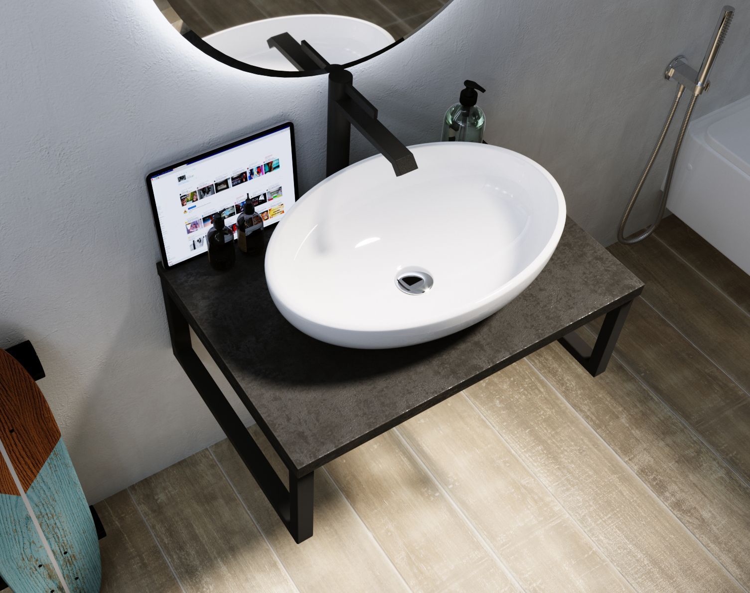 Столешница 1Marka GRUNGE LOFT 70 Бетон темно-серый Ц0000015935 в интернет-магазине Sumom.kz Столешница 1Marka GRUNGE LOFT 70 Бетон темно-серый Ц0000015935 в интернет-магазине Sumom.kz
