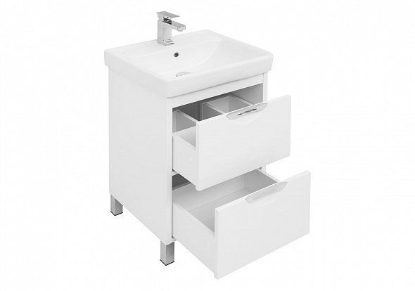 Тумба-умывальник Aquanet Гретта 50 New белый (233576+215661) в интернет-магазине Sumom.kz
