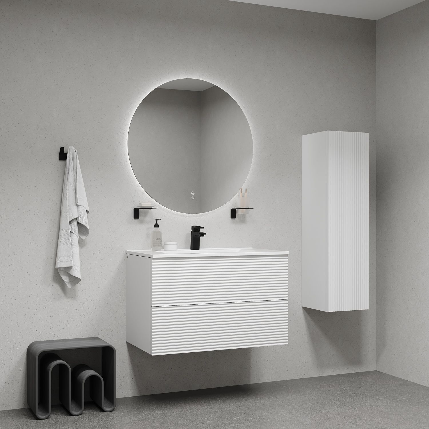 Тумба с умывальником, подвесная, 80 см, белый, Bild, IDDIS, BIL80W0i95K в интернет-магазине Sumom.kz