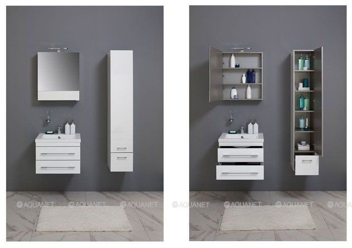 Зеркало-шкаф Aquanet Верона 58 белый в интернет-магазине Sumom.kz