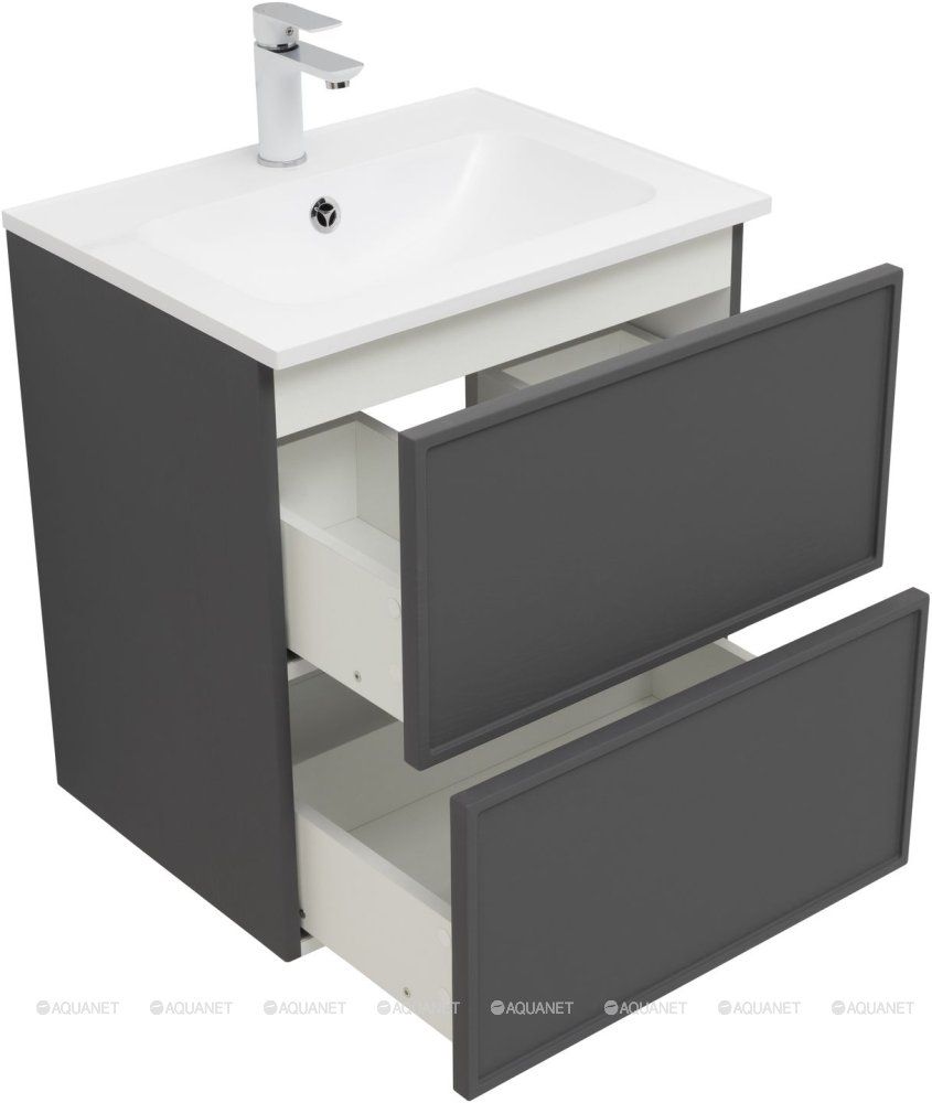 Тумба с раковиной Aquanet Арт 60 ясень графит 00329063 в интернет-магазине Sumom.kz
