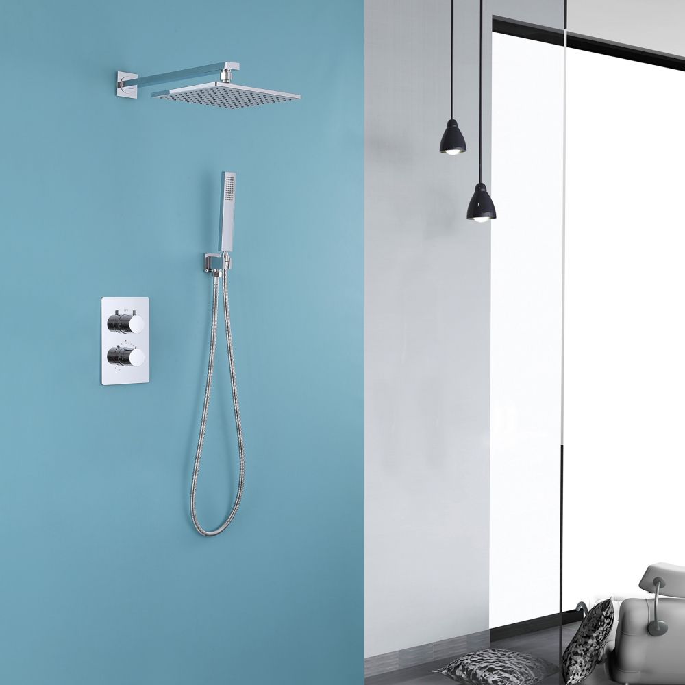 Душевая система ABBER Weiss Insel AF8051 скрытого монтажа без излива, термостат, хром в интернет-магазине Sumom.kz