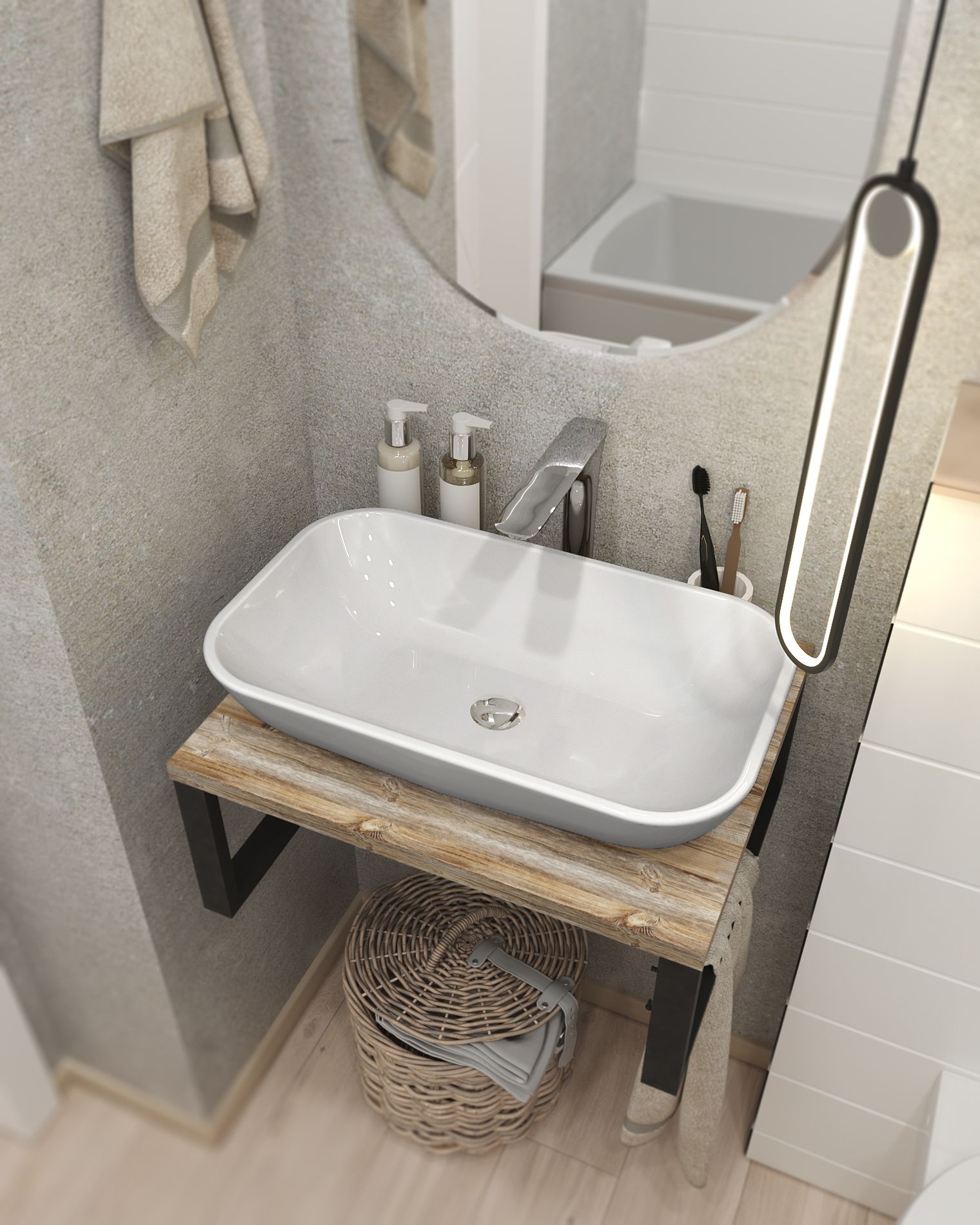 Столешница 1Marka Grunge Loft 80П дуб намибия в интернет-магазине Sumom.kz
