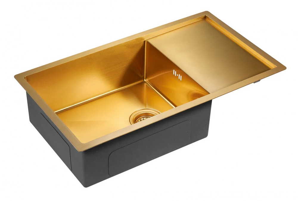 Мойка кухонная Paulmark Wing PM217844-BG, 78 см, брашированное золото в интернет-магазине Sumom.kz