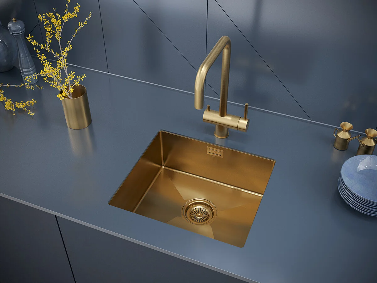 Мойка кухонная Paulmark Aller PM904444-BG, 44 см, брашированное золото в интернет-магазине Sumom.kz Мойка кухонная Paulmark Aller PM904444-BG, 44 см, брашированное золото в интернет-магазине Sumom.kz