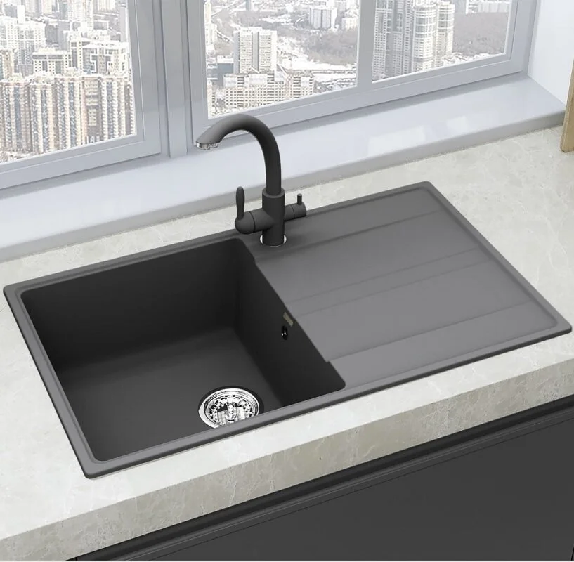 Кухонная мойка Ulgran Quartz асфальт Prima 850-09 в интернет-магазине Sumom.kz Кухонная мойка Ulgran Quartz асфальт Prima 850-09 в интернет-магазине Sumom.kz