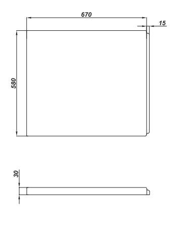Схема товара Панель боковая для ванны Cersanit Universal Type 1 70 