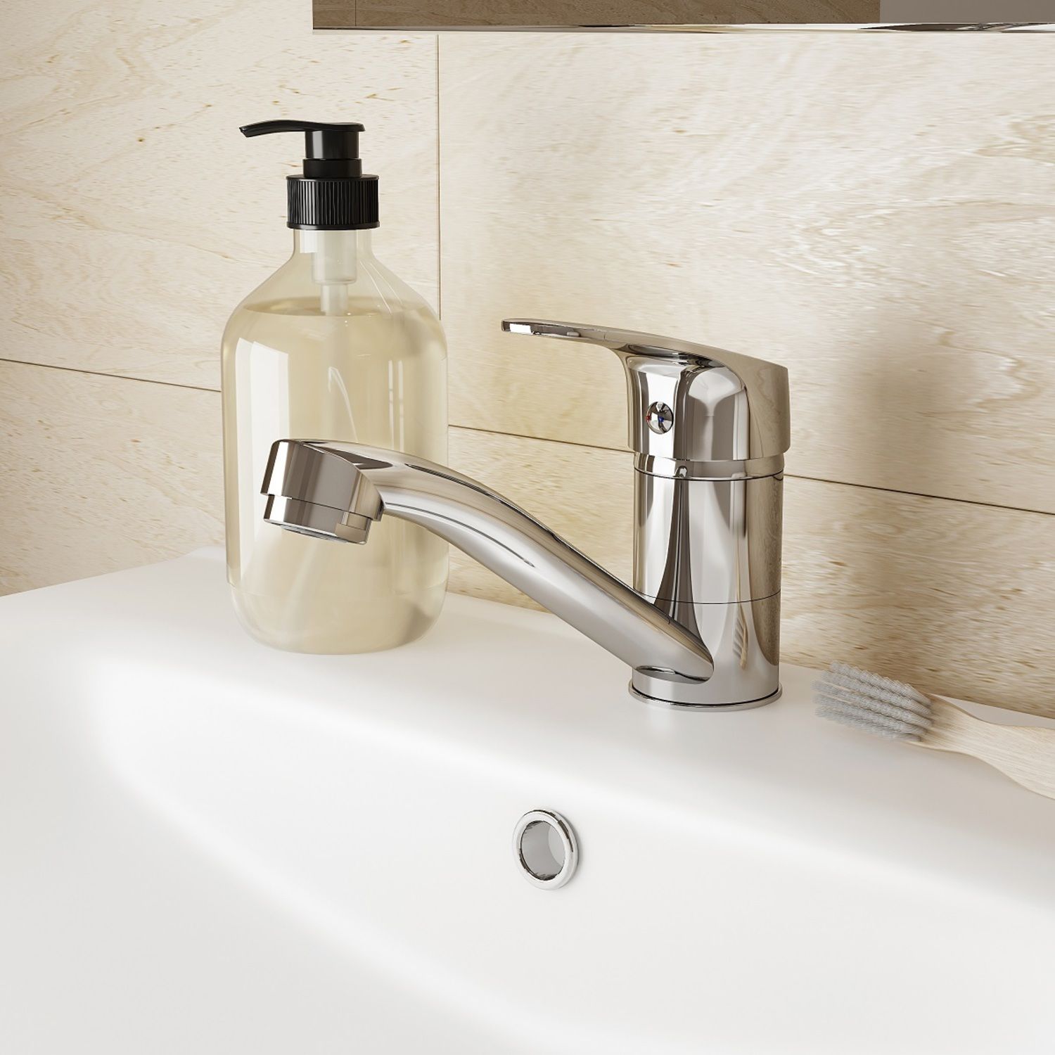 Смеситель для умывальника, поворотный, Simp, Milardo, SIMSBR0M01 большой выбор под ваш дизайн!