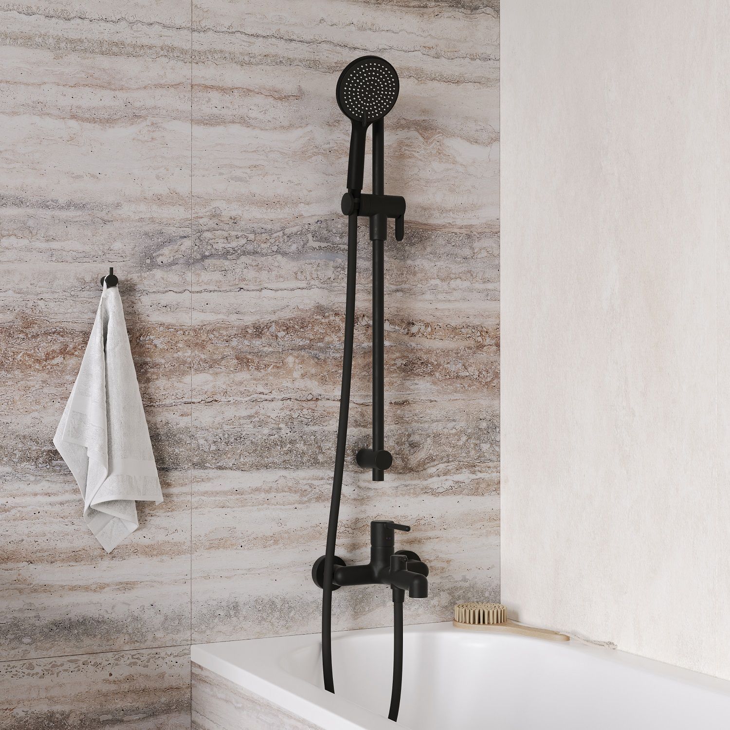 Смеситель для ванны, черный матовый, Aiger, IDDIS, AIGBL00i02WA большой выбор под ваш дизайн!