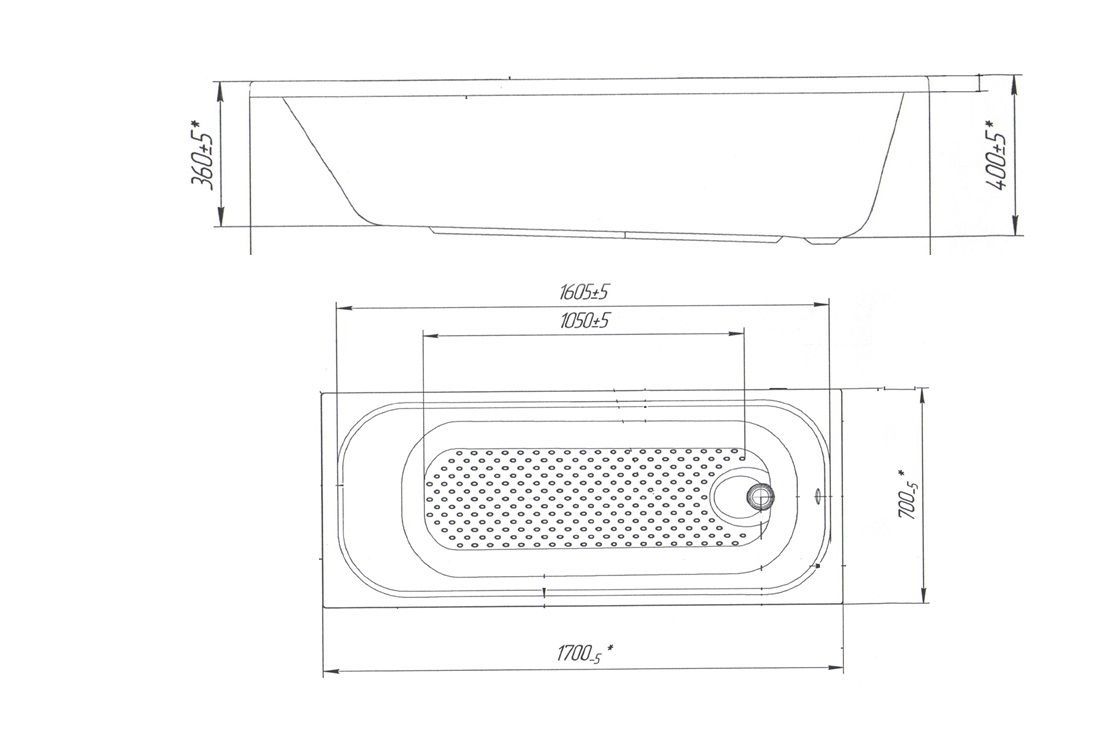 Схема товара Акриловая ванна 1Marka Victoria 170x70 У57017