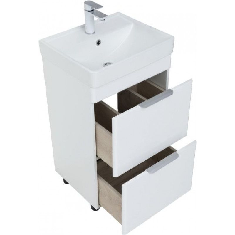 Тумба с раковиной Ирис new 50 напольная 2 ящ. цв.белый глянец (312420) в интернет-магазине Sumom.kz