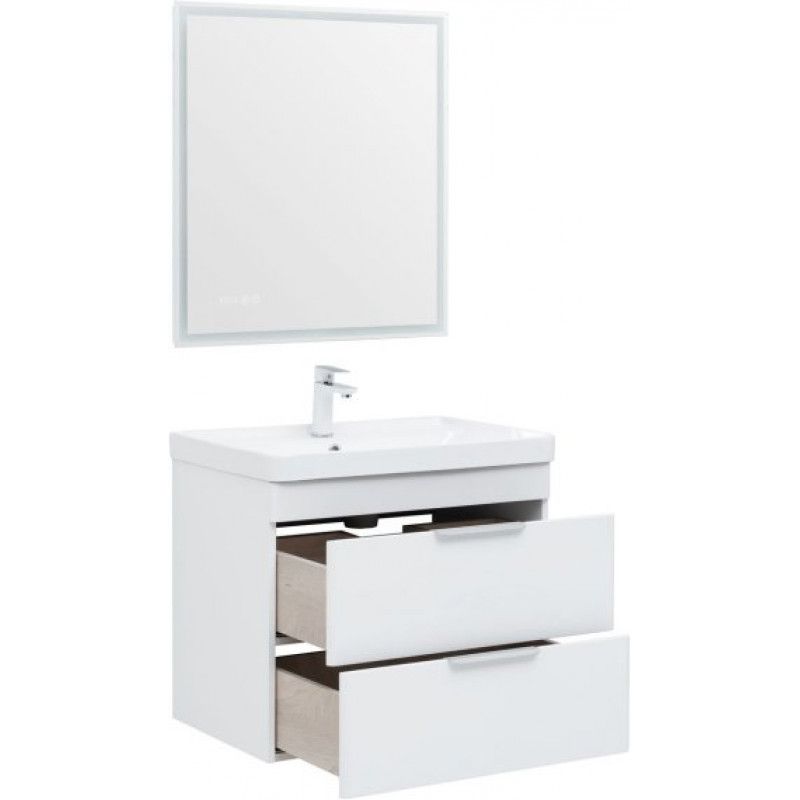 Тумба с раковиной Ирис new 70 подвесная 2 ящ. цв. белый глянец (312428) в интернет-магазине Sumom.kz