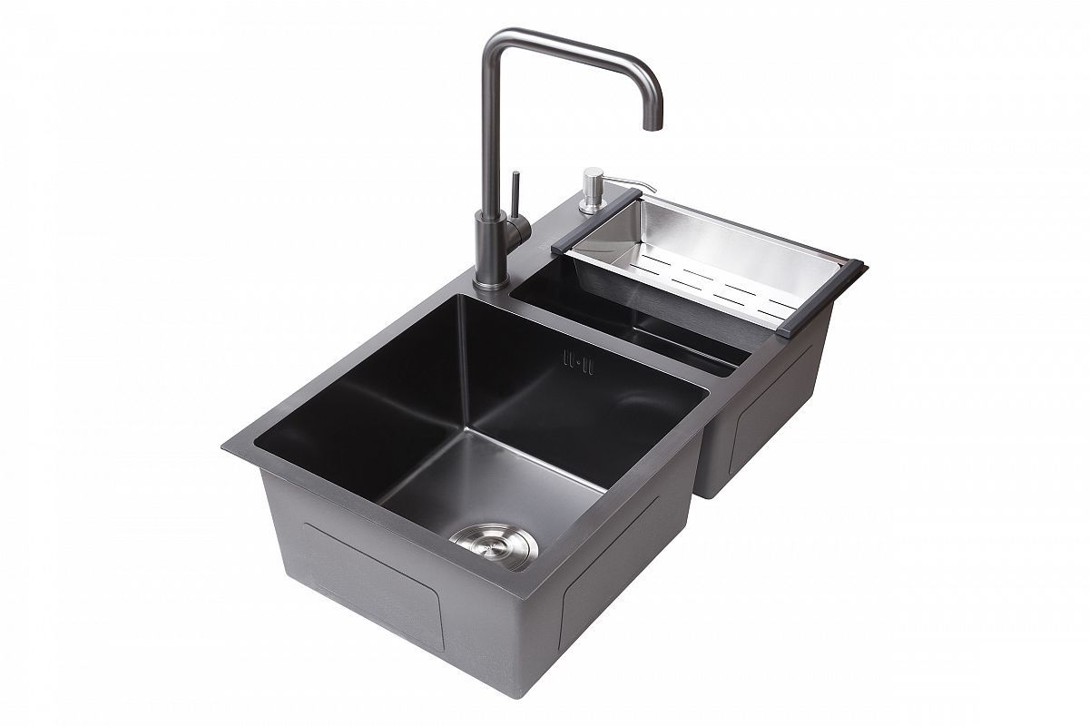 Мойка из нержавеющей стали Avina HM 80x48 Black в интернет-магазине Sumom.kz