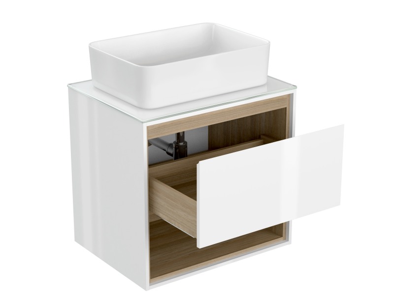 Тумба под умывальник со столешницей Cersanit Louna 60 SP-SZ-LOU60-BL/Wh в интернет-магазине Sumom.kz Тумба под умывальник со столешницей Cersanit Louna 60 SP-SZ-LOU60-BL/Wh в интернет-магазине Sumom.kz