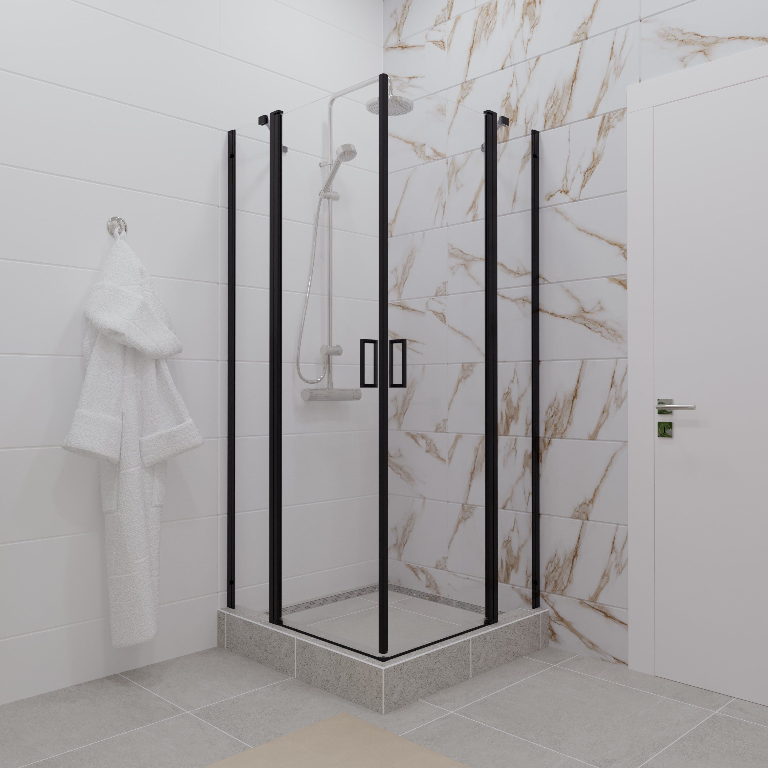 Душевое ограждение Triton ТАУ-Блэк 90х90 см с поддоном в интернет-магазине Sumom.kz Душевое ограждение Triton ТАУ-Блэк 90х90 см с поддоном в интернет-магазине Sumom.kz