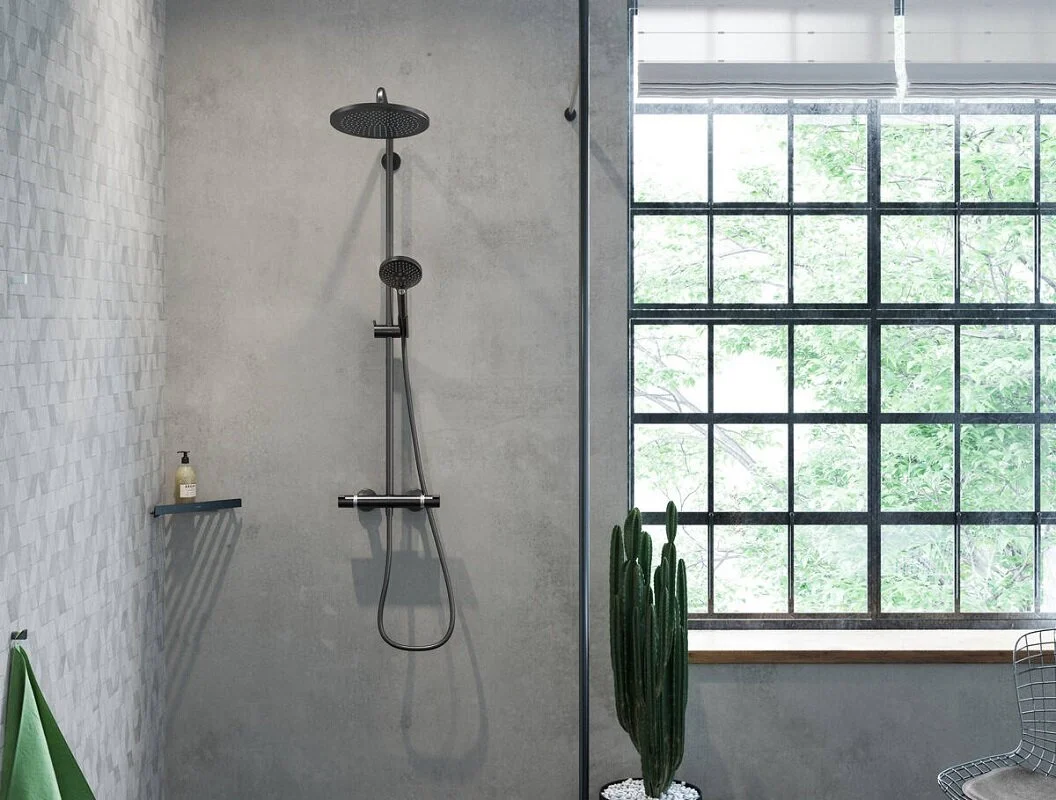 Душевая система с термостатом для душа, черный Hansgrohe Croma Select S 26890670 в интернет-магазине Sumom.kz