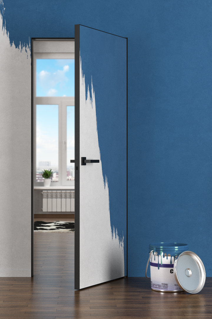 Комплект скрытых межкомнатных дверей Zadoor FiloMuro ПГ Elen ALU Black 90 в интернет-магазине Sumom.kz