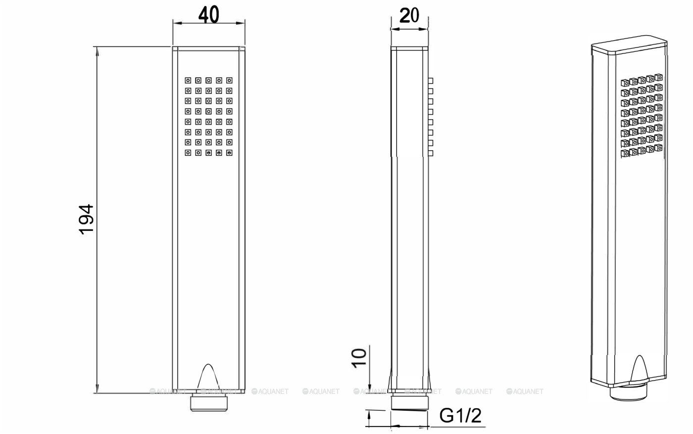 Ручной душ, латунь, черн.мат 5.21022-31 INFINITY в интернет-магазине Sumom.kz
