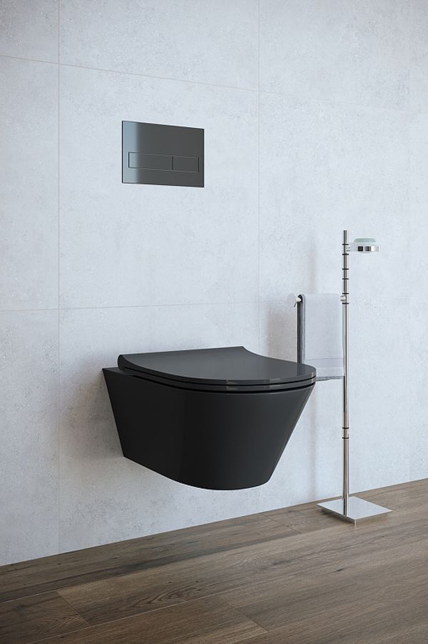 Унитаз подвесной LOGAN Avva 00288926+00288929 черный матовый с крышкой в интернет-магазине Sumom.kz