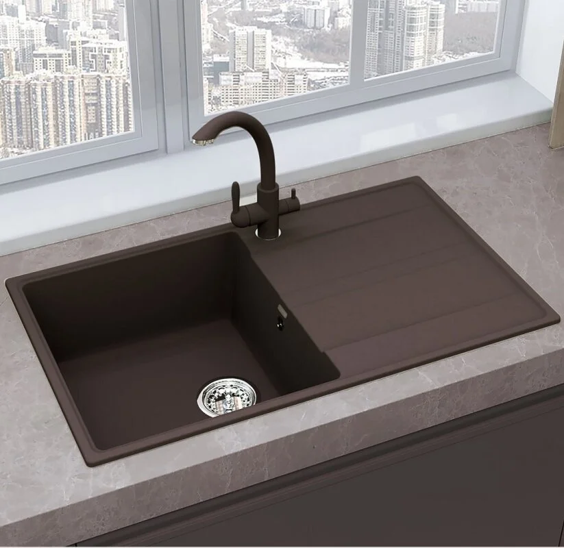 Кухонная мойка Ulgran Quartz трюфель Prima 850-06 в интернет-магазине Sumom.kz