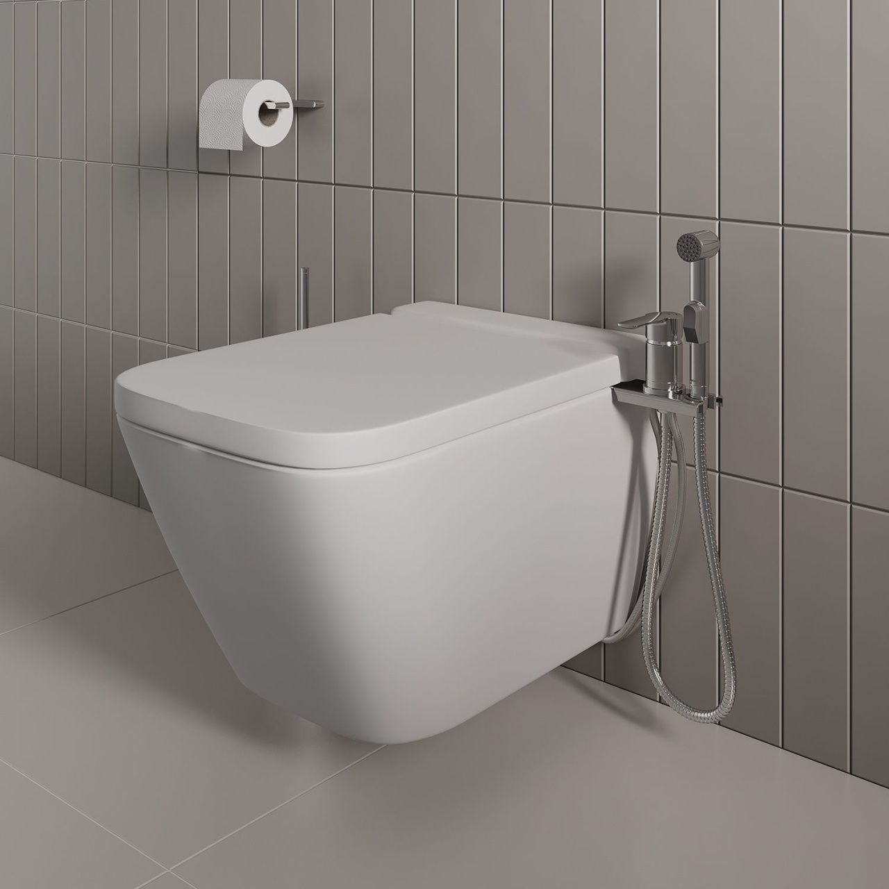 Смеситель с гигиеническим душем с установкой на унитаз, глянцевый хром, Tidy, Milardo, 001SB00M08 большой выбор под ваш дизайн!